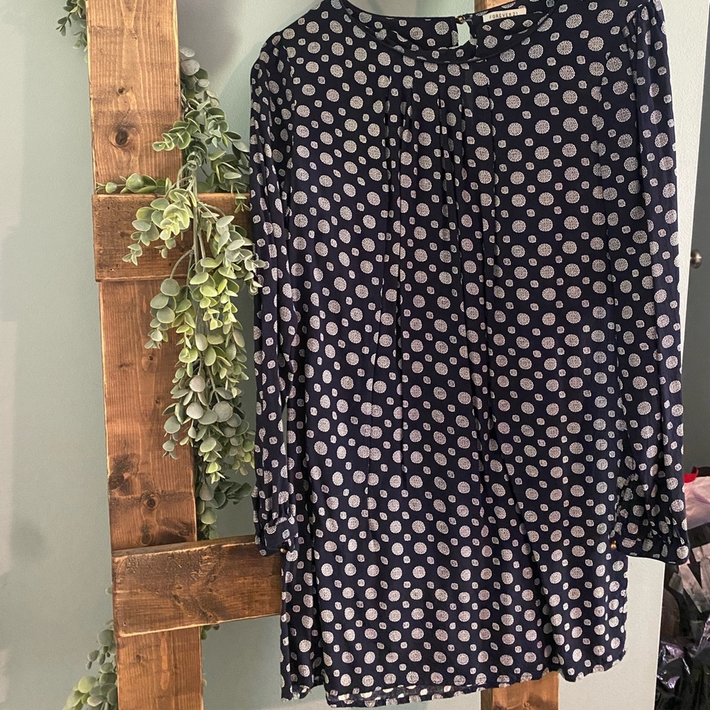 Navy and white dress